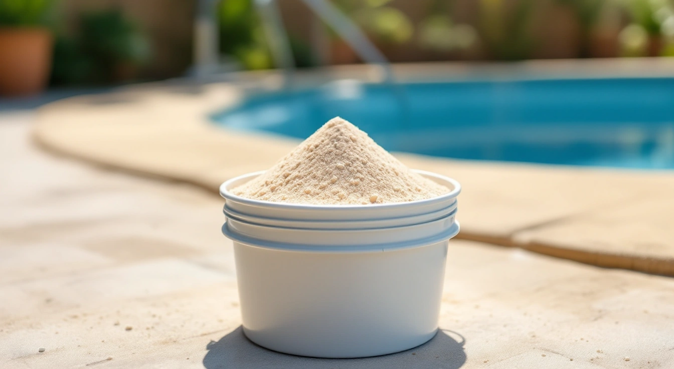 Pale sand in a container on a dry outdoor surface